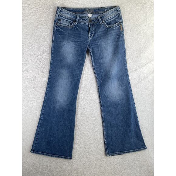 Silver Jeans Womens Sz 32 Blue Tia Flared Western Cowgirl Thick Constrast Stitch - Picture 1 of 16